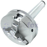 65mm (2-1/2") 3-Jaw Mini Lathe Chuck with MT1 & MT2 Arbors | M14 x 1 Thread | Self-Centering | Bluefox Tools | DE