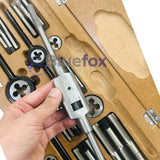 BSF Tap and Die Set 1/4"–3/4" British Standard Fine Thread | 33 Piece Carbon Steel Kit in Wooden Box | Bluefox Tools | UK STOCK