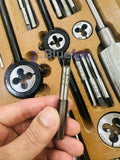 BSF Tap and Die Set 1/4"–3/4" British Standard Fine Thread | 33 Piece Carbon Steel Kit in Wooden Box | Bluefox Tools | UK STOCK