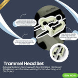 Large Adjustable Trammel Head Set Beam Compass with Pencil Holder & Steel Points | Circle Marking Layout Tool | Bluefox Tools | UK STOCK