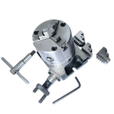 80mm Horizontal Vertical Rotary Table with 80mm 3 Jaw Self Centering Chuck & T-Nuts | Bluefox Tools | UK STOCK