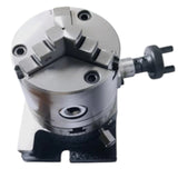 80mm Horizontal Vertical Rotary Table with 80mm 3 Jaw Self Centering Chuck & T-Nuts | Bluefox Tools | UK STOCK