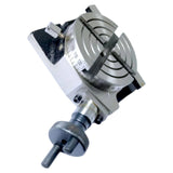 80mm Horizontal Vertical Rotary Table with 80mm 3 Jaw Self Centering Chuck & T-Nuts | Bluefox Tools | UK STOCK