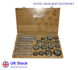 15 Pc Valve Seat & Face Cutter Set High Carbon Steel | 15 Cutters with Pilots, Arbor & Metal Case | Bluefox Tools | UK STOCK