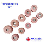 10 Pc Valve Seat Grinding Stones Set 80 Grit 9/16" Thread for Black & Decker Bluefox | UK STOCK