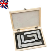 4-Piece Precision Engineers Steel Square Set – 2”, 4”, 6”, 8” Hardened & Ground Measuring Squares UK STOCK