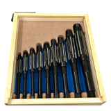 BlueFox Tools 9 Piece Adjustable Hand Reamer Set H4–H12 | 15/32" to 1-3/16" (11.9–30.16mm) Precision Carbon Steel Reamer Kit