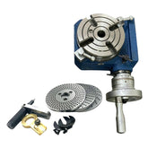 BlueFox Tools HV4 110mm Horizontal Vertical Rotary Table with Indexing Plate Set | 4 Slot 90:1 Rotary Table with 2MT Centre & Dividing Plates