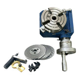 BlueFox Tools HV4 110mm Horizontal Vertical Rotary Table with Indexing Plate Set | 4 Slot 90:1 Rotary Table with 2MT Centre & Dividing Plates