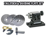 BlueFox Tools Indexing Plate Set with Double Bolt Tailstock for HV4 & HV6 Rotary Tables | Dividing Plates & Adjustable Tailstock Kit