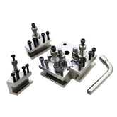 BlueFox Tools T37 Quick Change Tool Post Set | 5 Piece Toolpost Kit with 3 Standard Holders & Boring V Holder | For Myford & Lathes (90–115mm Centre Height)
