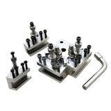 BlueFox Tools T37 Quick Change Tool Post Set | 5 Piece Toolpost Kit with 3 Standard Holders & Boring V Holder | For Myford & Lathes (90–115mm Centre Height)