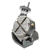 BlueFox Tools 4" (100mm) Tilting Rotary Table with 65mm 3 Jaw Self Centering Chuck | M14×1 Thread | 36:1 Milling Machine Rotary Table