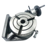 BlueFox Tools 4" (100mm) Precision Rotary Table | MT2 Bore | 3 Slot Horizontal Vertical Milling Rotary Table with Quick Release Indexing