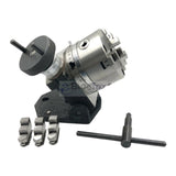 BlueFox Tools 4" (100mm) Tilting Rotary Table with 100mm 3 Jaw Self-Centering Chuck & Backplate | 36:1 Gear Ratio | Milling Machine Rotary Table