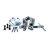 BlueFox Tools 4" (100mm) Tilting Rotary Table with 100mm 3 Jaw Self-Centering Chuck & Backplate | 36:1 Gear Ratio | Milling Machine Rotary Table