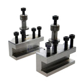 BlueFox Tools T37 Quick Change Tool Post Set | 5 Piece Toolpost Kit with 3 Standard Holders & Boring V Holder | For Myford & Lathes (90–115mm Centre Height)