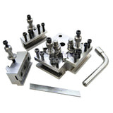 BlueFox Tools T37 5 Piece Quick Change Toolpost Set | 2 Standard Holders, Boring Vee & Parting Tool Holder | For Myford Lathes