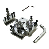 BlueFox Tools T37 5 Piece Quick Change Toolpost Set | 2 Standard Holders, Boring Vee & Parting Tool Holder | For Myford Lathes