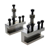 BlueFox Tools T37 5 Piece Quick Change Toolpost Set | 2 Standard Holders, Boring Vee & Parting Tool Holder | For Myford Lathes