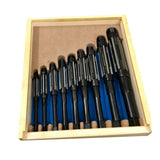 BlueFox Tools 9 Piece Adjustable Hand Reamer Set H4–H12 | 15/32" to 1-3/16" (11.9–30.16mm) Precision Carbon Steel Reamer Kit