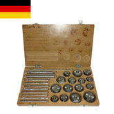 26 Piece Valve Seat Cutter Set Carbon Steel with Wooden Box | Vintage Engine & Motorcycle Repair Kit | DE