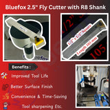 2.5" R8 Fly Cutter for Bridgeport Milling Machine – Indexable 1/2" x 4" TNMG Insert | Bluefox Tools