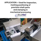 Bluefox 2" Precision Ground Vee Blocks (Pair) – 50×38×27mm for Up to 40mm Round