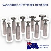 10-Piece HSS Woodruff Key Cutter Set – M2 Grade HSS, 1/2" Shank | Bluefox Tools