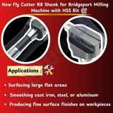 Fly Cutter R8 Shank for Bridgeport Milling Machine – Includes 3/8" HSS Tool Bit | Bluefox Tools