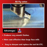 Fly Cutter R8 Shank for Bridgeport Milling Machine – Includes 3/8" HSS Tool Bit | Bluefox Tools