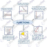 Multi-Purpose Protractor Square Rule Center Finder Divider & Drill Point Gauge | Stainless Steel Engineering Measuring Tool