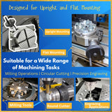 4 Inch (100mm) Horizontal Vertical Rotary Table | 4 Slot Precision Milling Machine Rotary Table | 36:1 Ratio Engineering Tool