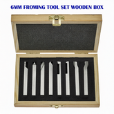 8 Pc HSS Lathe Form Tool Set 6 x 6 x 63mm | M2 Grade High Speed Steel Turning, Boring & Threading Tools with Wooden Box