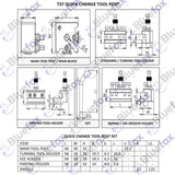 BlueFox Tools T37 5 Piece Quick Change Toolpost Set | 2 Standard Holders, Boring Vee & Parting Tool Holder | For Myford Lathes