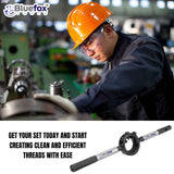 BlueFox Tools Round Stock Die Handle Set 4 Piece | 13/16", 1", 1-1/2" & 2" Die Holders | External Thread Cutting Tool Set