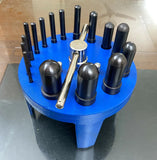 🔧 BLUEFOX TOOLS Gasket Punch Table Set 6–38mm – 16-Piece Heavy-Duty Steel Hole Punching Tool