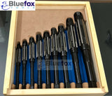 🔧 BLUEFOX TOOLS 9-Piece Adjustable Hand Reamer Set H4–H12 (A–I) – HSS 15/32" to 1-3/16" (11.9–30.16mm)