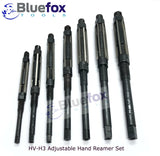 🔧 BLUEFOX TOOLS 7pc Adjustable Hand Reamer Set HV-H3 1/4"–15/32" Carbon Steel with Wooden Box