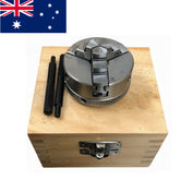 50mm 3 Jaw Mini Lathe Chuck – Self Centering | M12 x 1 Thread | Reversible Jaws | Wooden Box