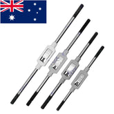 Tap Wrench Bar Type Set 4 Piece – Drop Forged with Hardened Jaws | 1/16" to 3/4" (M2–M22) Capacity