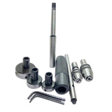 2MT Lathe Tailstock Tap & Die Holder Set – Sliding Floating Type MT2 Shank (Inch) | 8 Pcs Threading Kit