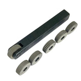 12mm Knurling Tool Holder with 6 Pattern Diamond & Linear Knurling Wheels – 12 x 12 x 100 mm