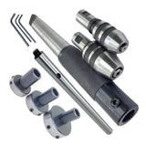 Lathe Tailstock Tap & Die Holder Set MT3 Shank Threading Tapping Kit – 8 Pcs