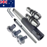 Lathe Tailstock Tap & Die Holder Set MT3 Shank Threading Tapping Kit – 8 Pcs
