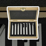 8 Pc HSS Lathe Form Tool Set 6 x 6 x 63mm | M2 Grade High Speed Steel Turning, Boring & Threading Tools with Wooden Box