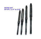 BlueFox Tools 4 Pcs Micro Adjustable Hand Reamer Set 1/4" to 3/8" (6.35–9.52mm) | Carbon Steel Adjustable Reaming Tools for Precision Hole Sizing & Repair