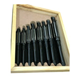 BlueFox Tools 8 Pcs Adjustable Hand Reamer Set H4–H11 (15/32" to 1-1/16" / 11.9–27mm) | Carbon Steel Adjustable Reamers with Wooden Storage Box