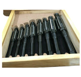 BlueFox Tools 8 Pcs Adjustable Hand Reamer Set H4–H11 (15/32" to 1-1/16" / 11.9–27mm) | Carbon Steel Adjustable Reamers with Wooden Storage Box