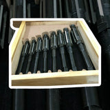 BlueFox Tools 8 Pcs Adjustable Hand Reamer Set H4–H11 (15/32" to 1-1/16" / 11.9–27mm) | Carbon Steel Adjustable Reamers with Wooden Storage Box